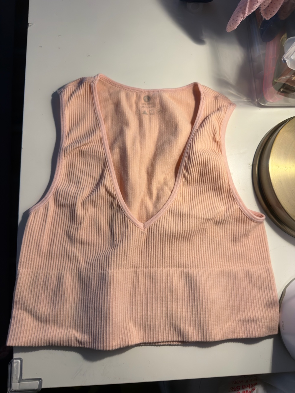 Ribbed Light Pink Tank Top